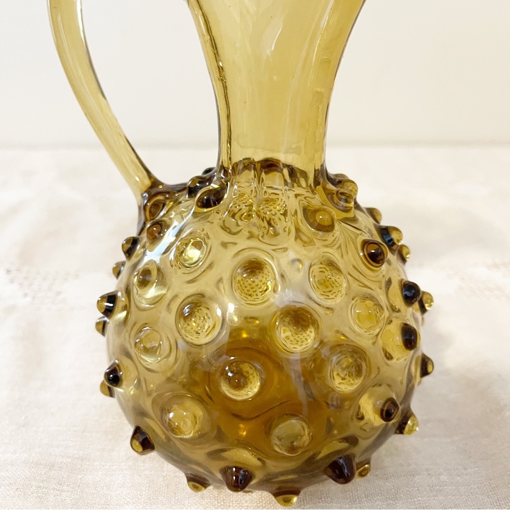 VTG | Empoli | Italian Handblown Art Glass Hobnail Pitcher - Picture 9 of 13